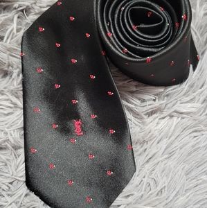 Yves Saint Laurent Black men's tie. 100% Silk